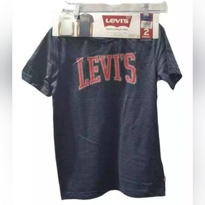 Levi's Youth Boy's 2 Pack Tees, Size Large (10/12) White/Navy MSRP $36